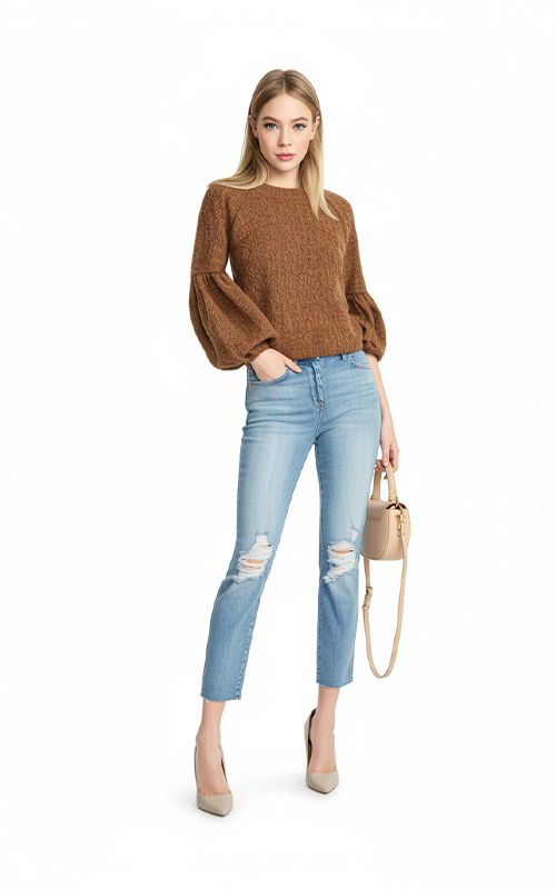 Bluse mit Raglanärmel