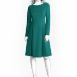 Kleid mit Relief-Falten