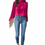 2537 – Блузка со складками в плечо