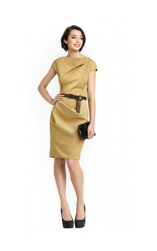 Etuikleid mit Falten