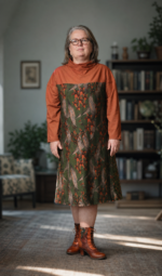 2176 - Hoodiekleid mit Reißverschlussimitation – Bild 4