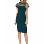 Kleid mit transparentem Einsatz