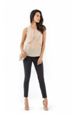 Bluse mit angesetztem Volant