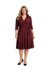 Wickelkleid mit Kragen