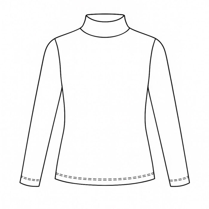Rollkragenpullover Schnittmuster Beispiel