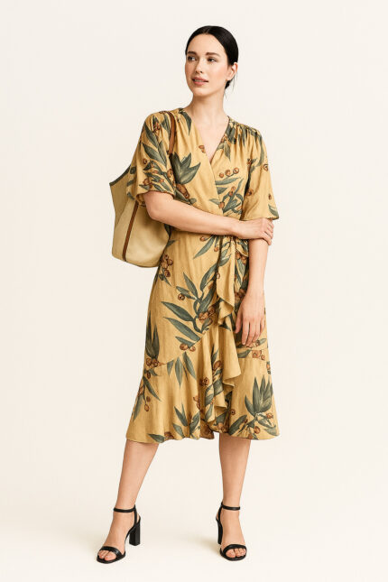 Wickelkleid mit Volants Schnittmuster