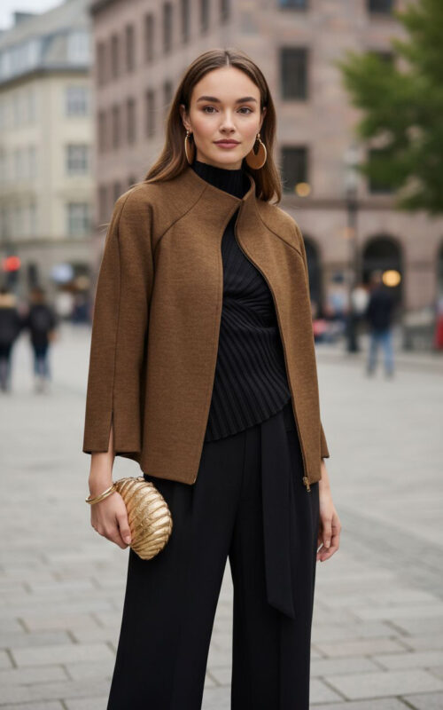 2784 – Jacke mit Reglanärmeln-braun