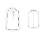 2868 – Ärmellose Bluse mit Stehkragen