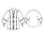 Bluse mit Spitzen-Einsätzen