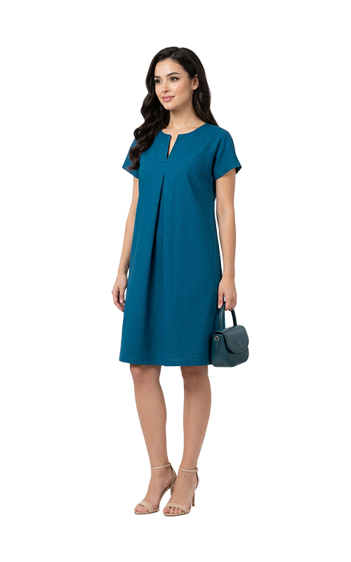 A-Linien-Kleid mit Falte