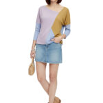 Jerseybluse mit asymmetrischem Ausschnitt