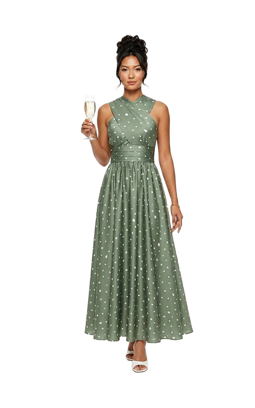 Kleid mit diagonalem Oberteil