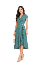 Wickelkleid mit Volantsaum