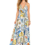 5194 - Langes Seidenwickelkleid