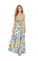 5194 - Langes Seidenwickelkleid