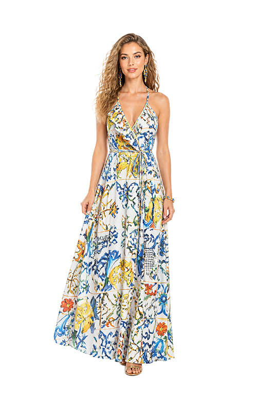 5194 - Langes Seidenwickelkleid 5194 - Langes Seidenwickelkleid
