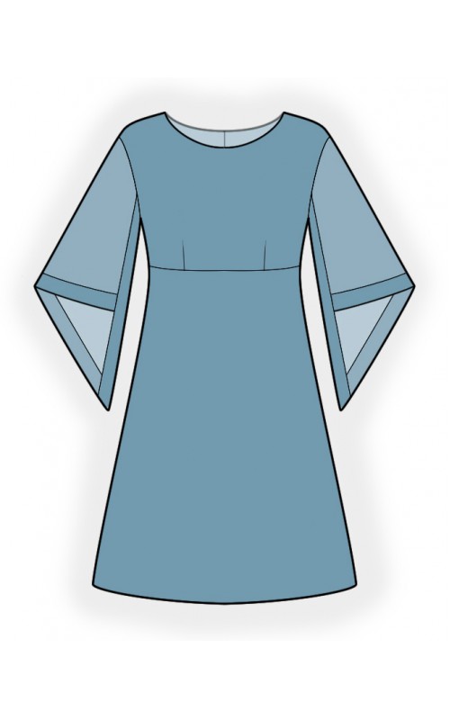 Kleid mit Chiffon-Ärmeln