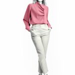 2458 - Bluse mit dekorativer Verschlussleiste