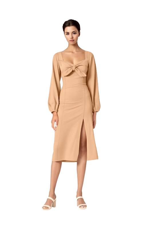 2699 2699 - Kleid mit Bindeband am Ausschnitt – Bild 1