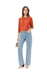 2799 - Jersey-Bluse mit Raffung