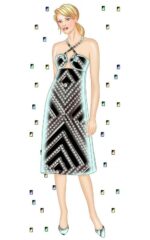 5585 - Kleid mit gereihtem Mieder