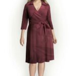 Wickelkleid mit Kragen