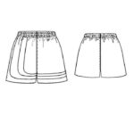 6109 - Sport- oder Freizeitshorts mit geschwungenen Streifen – Bild 2